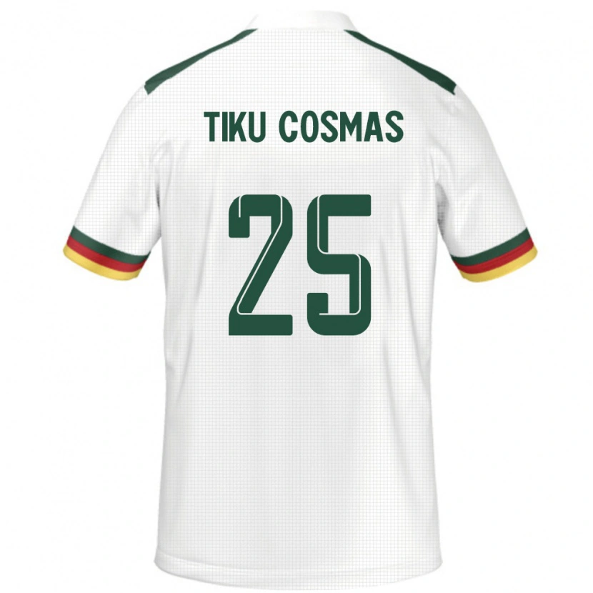 Danxen Men Cameroon Ayuck Tiku Cosmas #25 White Away Jersey 24-26 T-Shirt