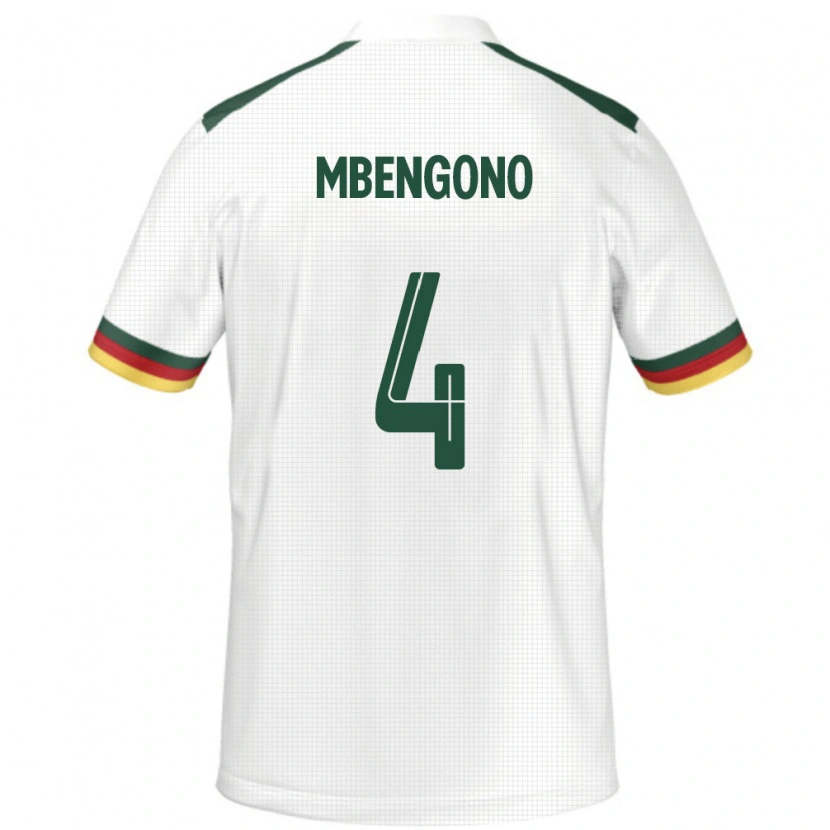 Danxen Men Cameroon Catherine Mbengono #4 White Away Jersey 24-26 T-Shirt