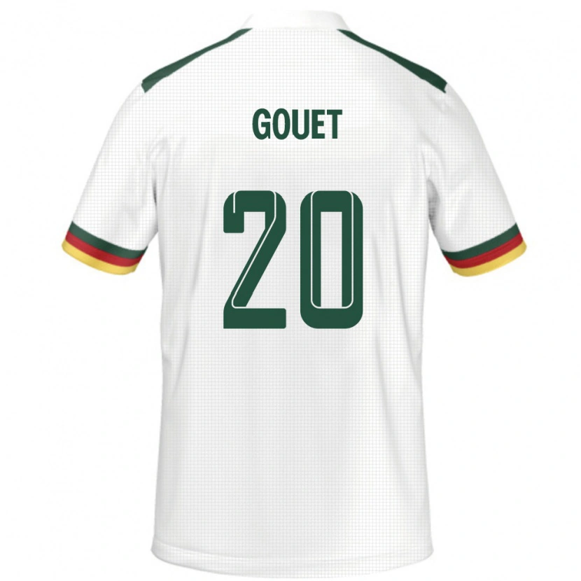 Danxen Men Cameroon Samuel Oum Gouet #20 White Away Jersey 24-26 T-Shirt