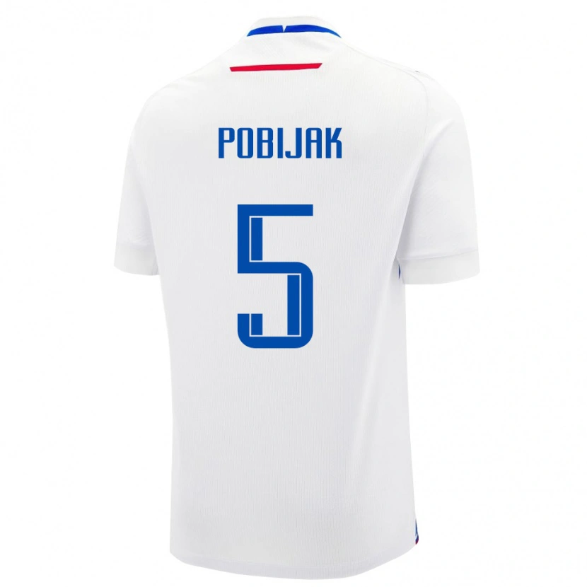 Danxen Men Slovakia Simon Pobijak #5 White Away Jersey 24-26 T-Shirt