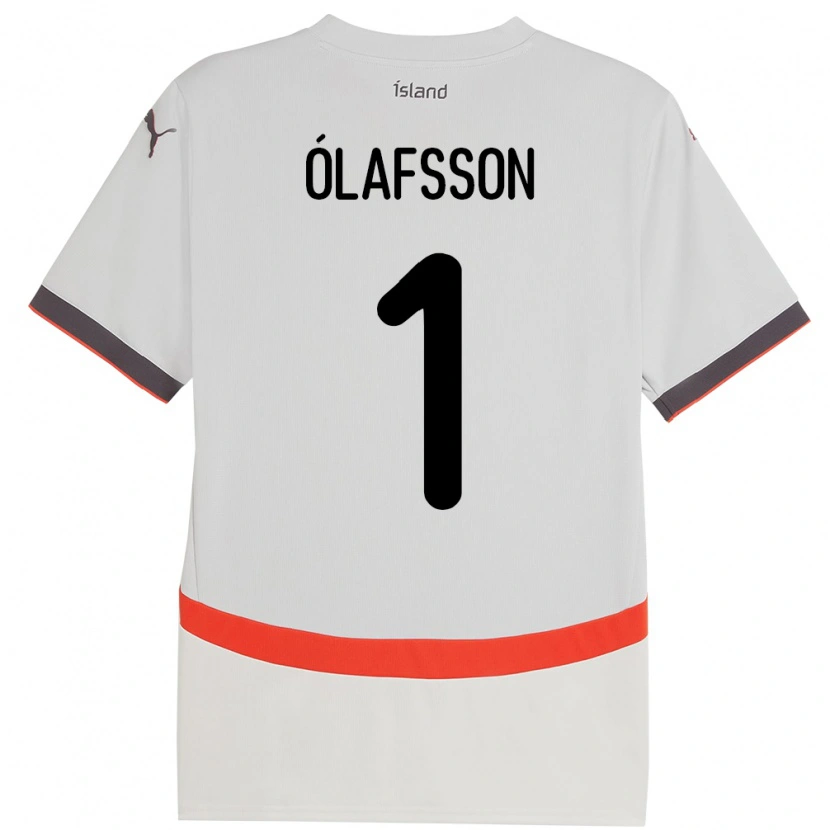 Danxen Men Iceland Elías Ólafsson #1 White Away Jersey 24-26 T-Shirt