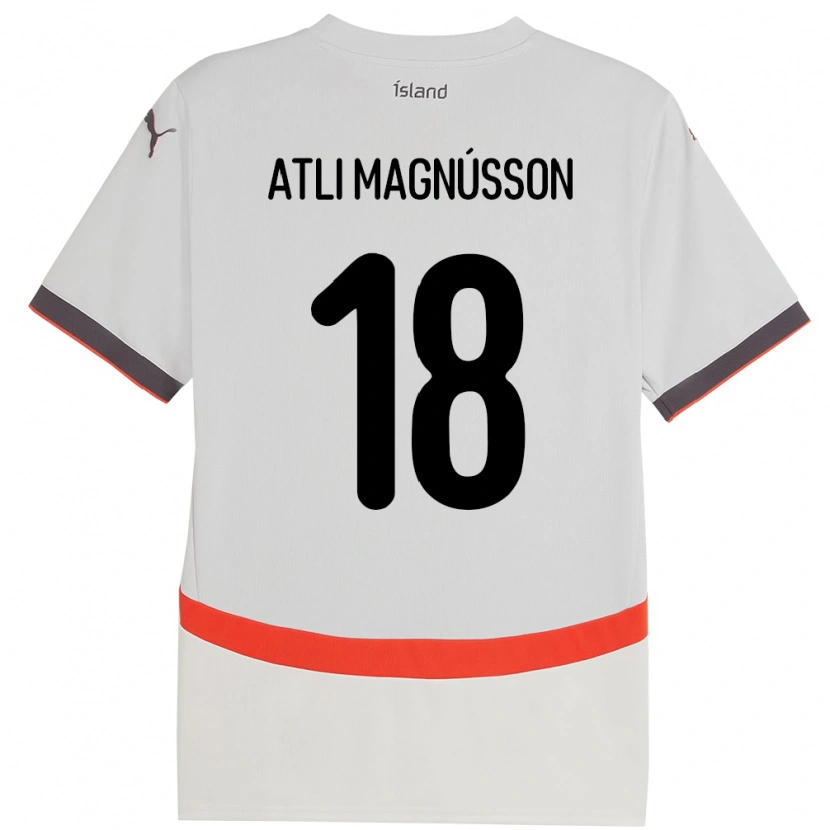 Danxen Men Iceland Saevar Atli Magnússon #18 White Away Jersey 24-26 T-Shirt