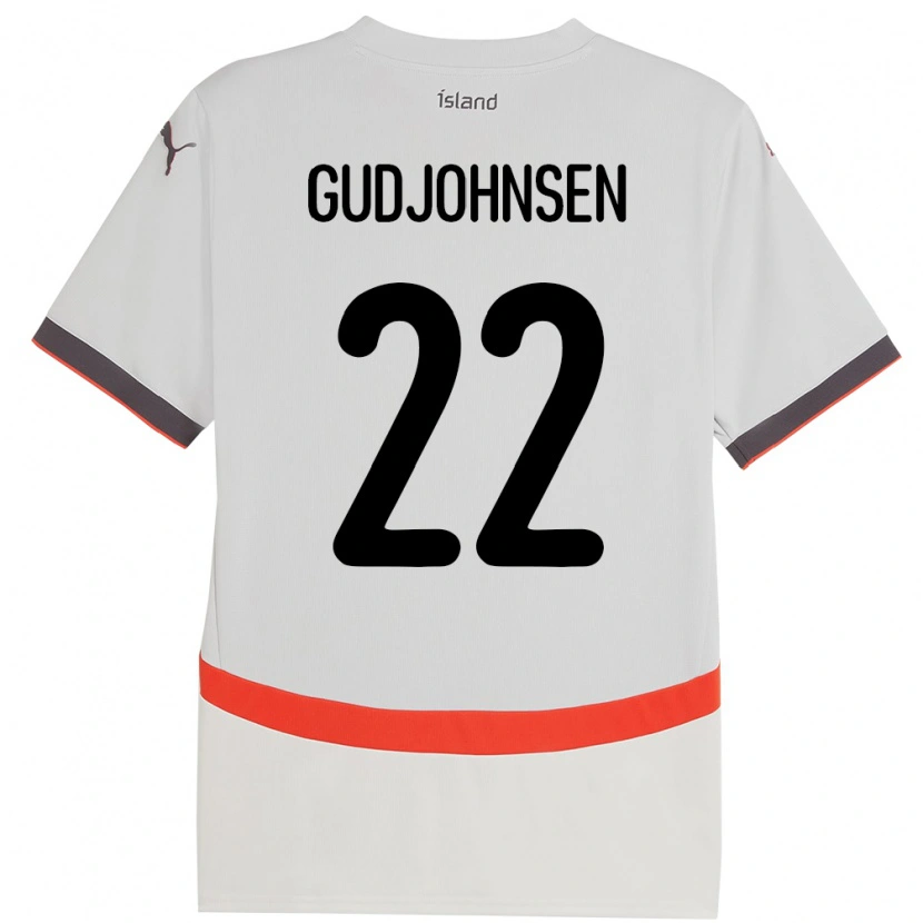 Danxen Men Iceland Andri Gudjohnsen #22 White Away Jersey 24-26 T-Shirt