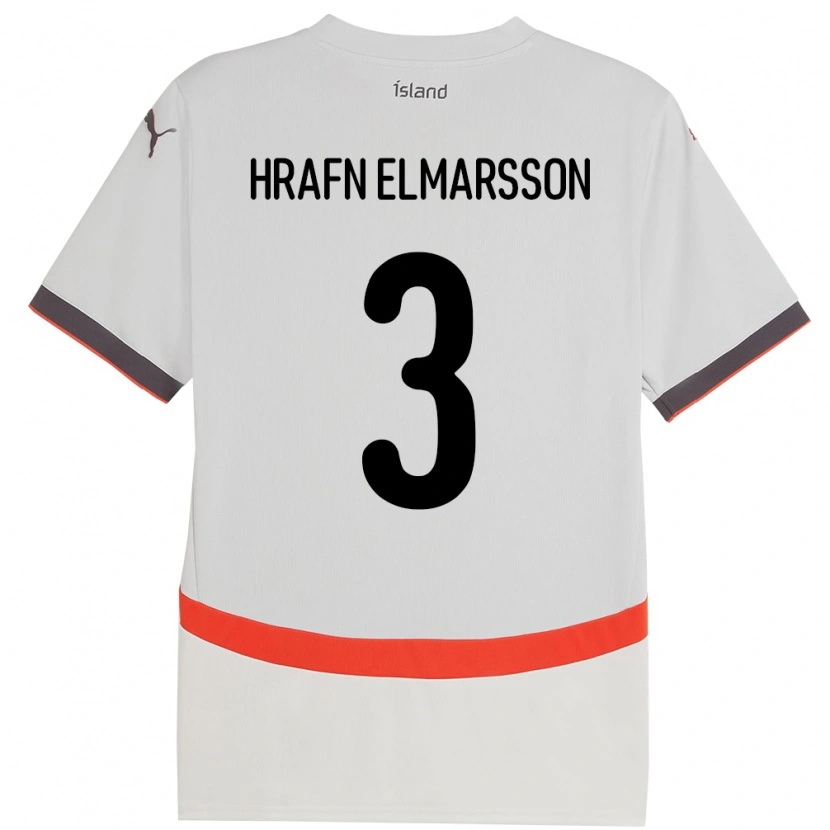 Danxen Men Iceland Leó Hrafn Elmarsson #3 White Away Jersey 24-26 T-Shirt