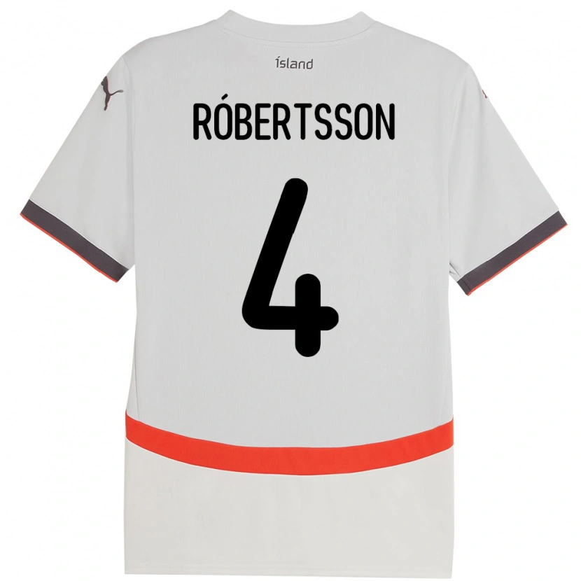 Danxen Men Iceland Logi Hrafn Róbertsson #4 White Away Jersey 24-26 T-Shirt