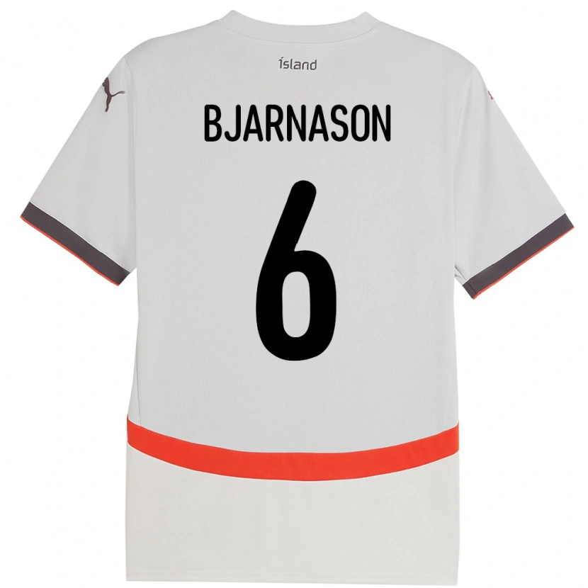 Danxen Men Iceland Jóhannes Kristinn Bjarnason #6 White Away Jersey 24-26 T-Shirt