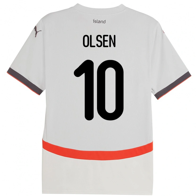 Danxen Men Iceland Gunnar Olsen #10 White Away Jersey 24-26 T-Shirt