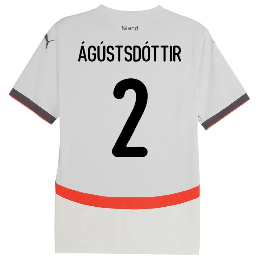 Danxen Men Iceland Berglind Rós Ágústsdóttir #2 White Away Jersey 24-26 T-Shirt