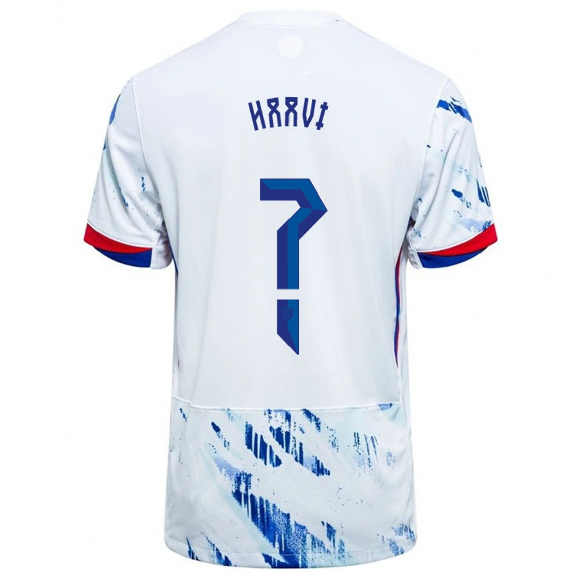 Danxen Men Norway Emilie Haavi #0 White Blue Away Jersey 24-26 T-Shirt