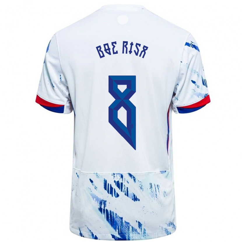 Danxen Men Norway Vilde Bøe Risa #8 White Blue Away Jersey 24-26 T-Shirt