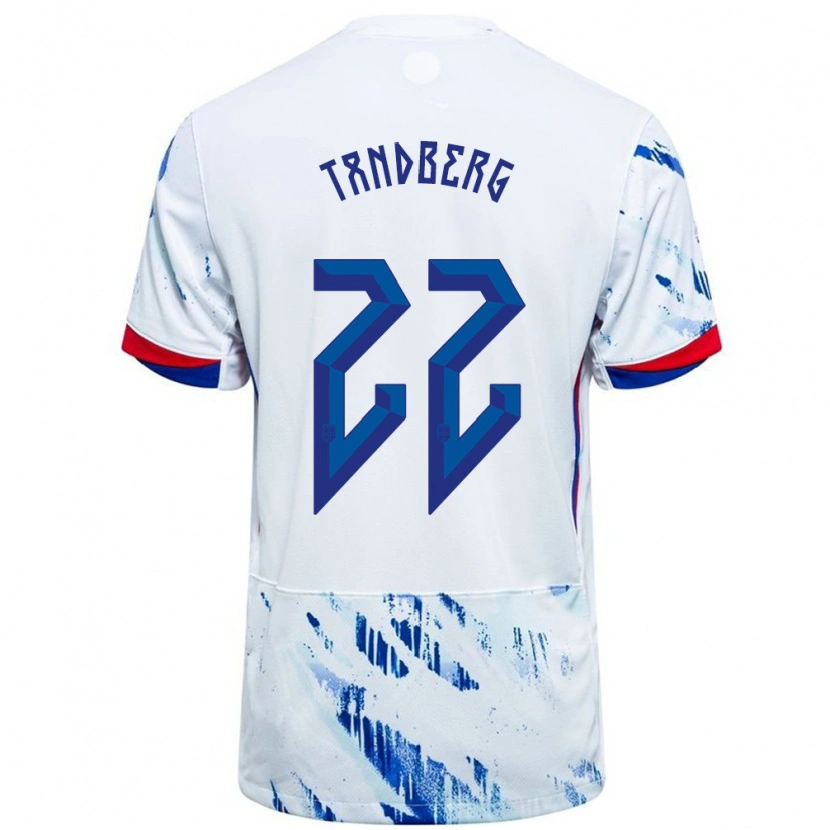 Danxen Men Norway Cathinka Tandberg #22 White Blue Away Jersey 24-26 T-Shirt