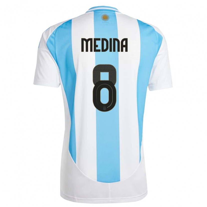 Danxen Women Argentina Cristian Medina #8 White Blue Home Jersey 24-26 T-Shirt