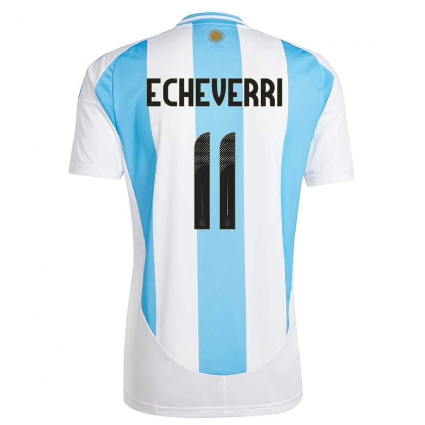 Danxen Women Argentina Claudio Echeverri #11 White Blue Home Jersey 24-26 T-Shirt