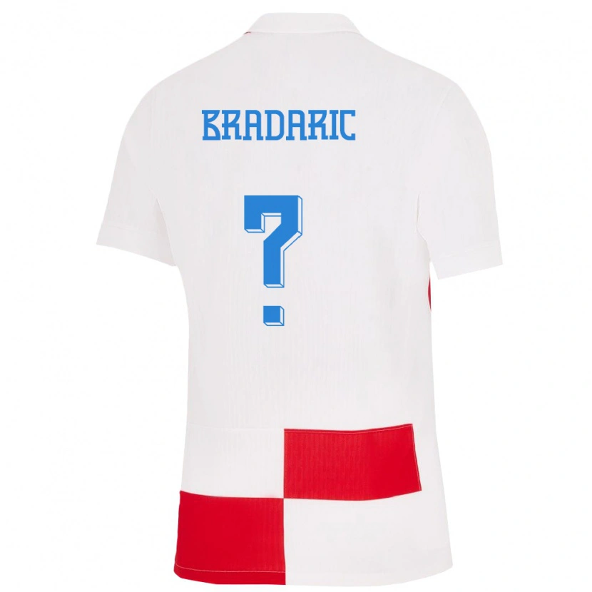 Danxen Women Croatia Luka Bradaric #0 White Red Home Jersey 24-26 T-Shirt