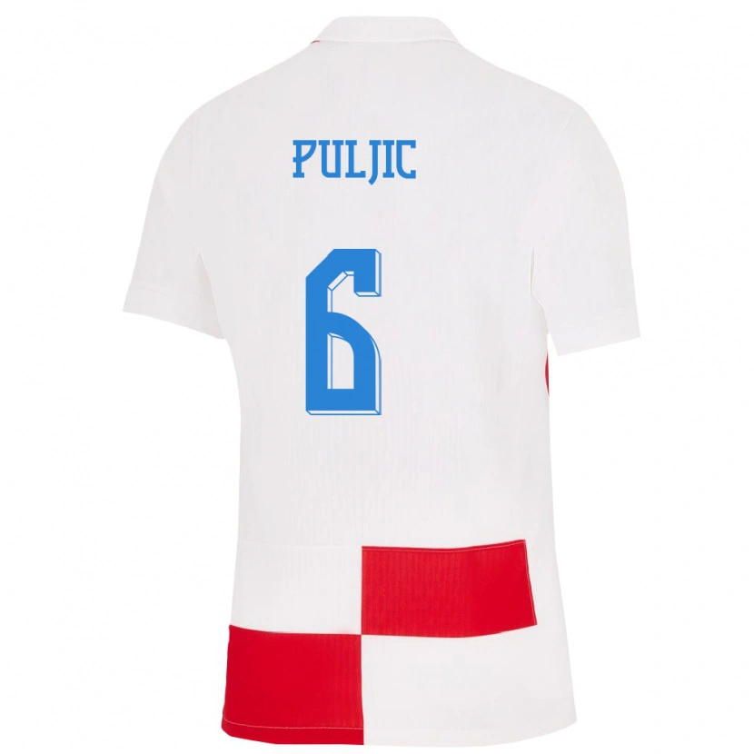 Danxen Women Croatia Ljubo Puljic #6 White Red Home Jersey 24-26 T-Shirt