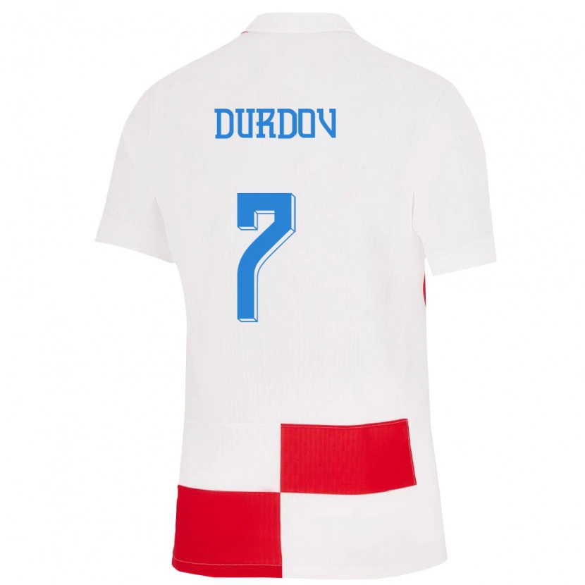 Danxen Women Croatia Bruno Durdov #7 White Red Home Jersey 24-26 T-Shirt