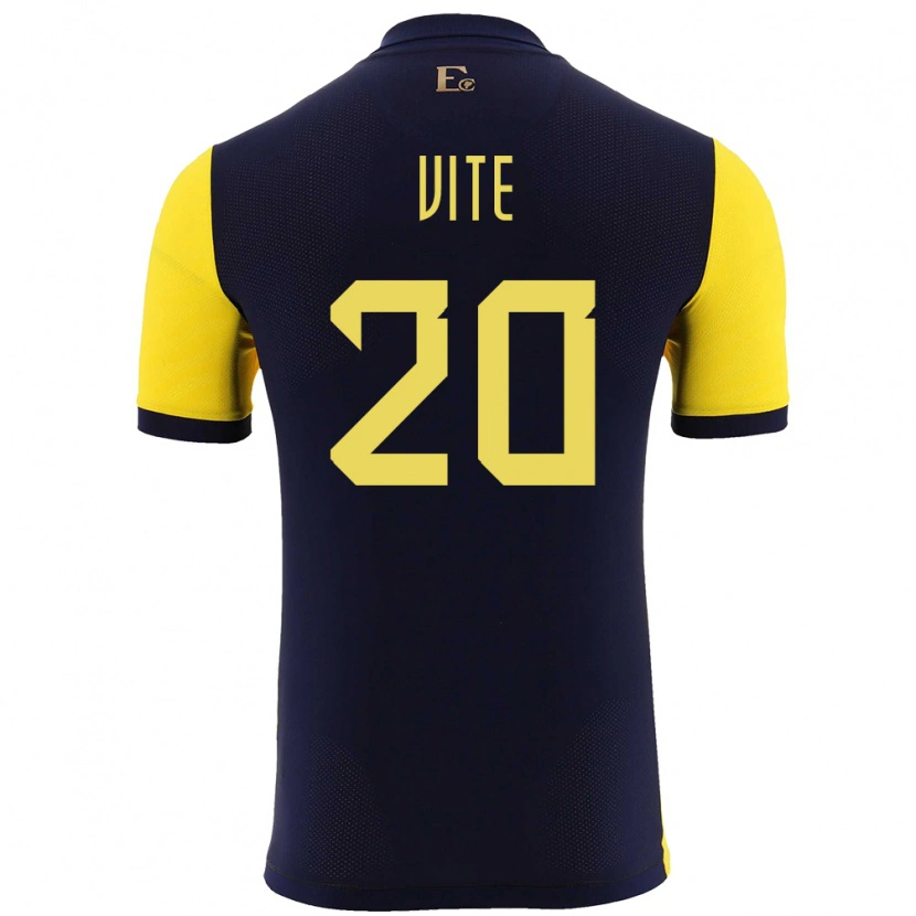 Danxen Women Ecuador Pedro Vite #20 Yellow Home Jersey 24-26 T-Shirt