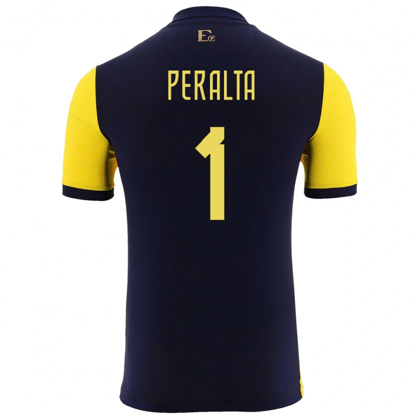 Danxen Women Ecuador Miguel Peralta #1 Yellow Home Jersey 24-26 T-Shirt