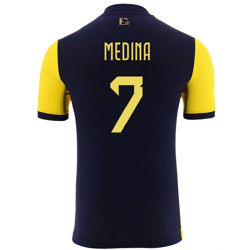 Danxen Women Ecuador Yaimar Medina #7 Yellow Home Jersey 24-26 T-Shirt