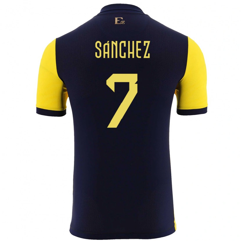 Danxen Women Ecuador Santiago Sánchez #7 Yellow Home Jersey 24-26 T-Shirt