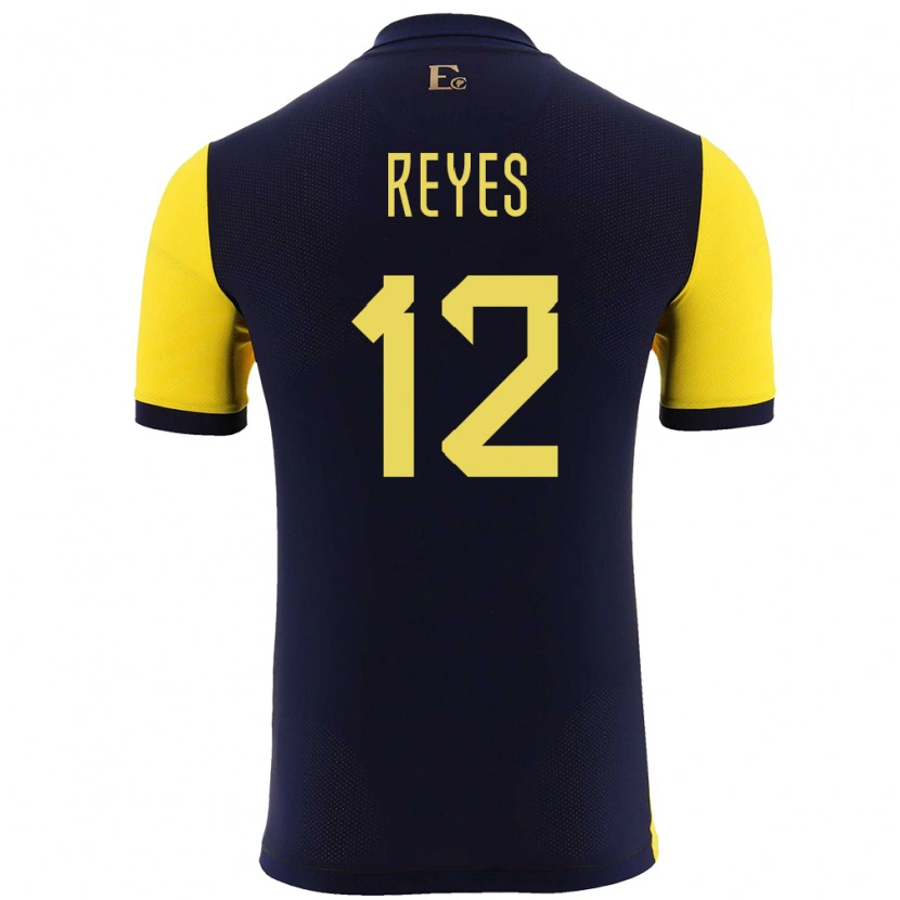 Danxen Women Ecuador Jhafets Reyes #12 Yellow Home Jersey 24-26 T-Shirt