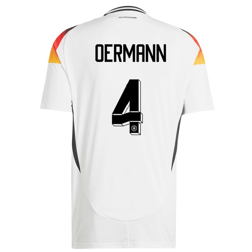 Danxen Women Germany Tim Oermann #4 White Home Jersey 24-26 T-Shirt