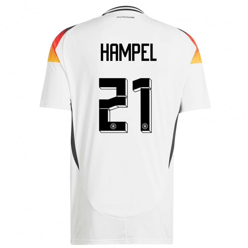 Danxen Women Germany Luca Hampel #21 White Home Jersey 24-26 T-Shirt