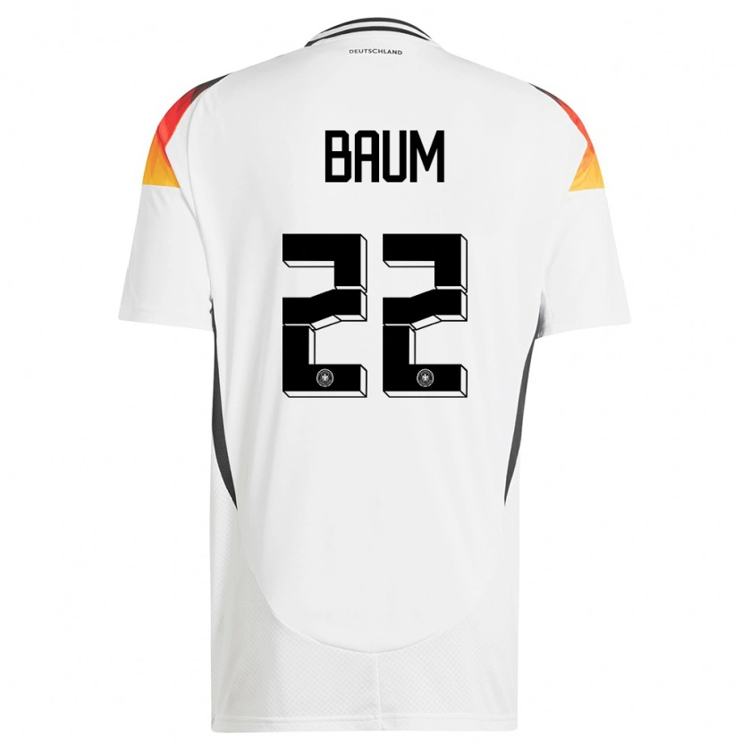 Danxen Women Germany Elias Baum #22 White Home Jersey 24-26 T-Shirt