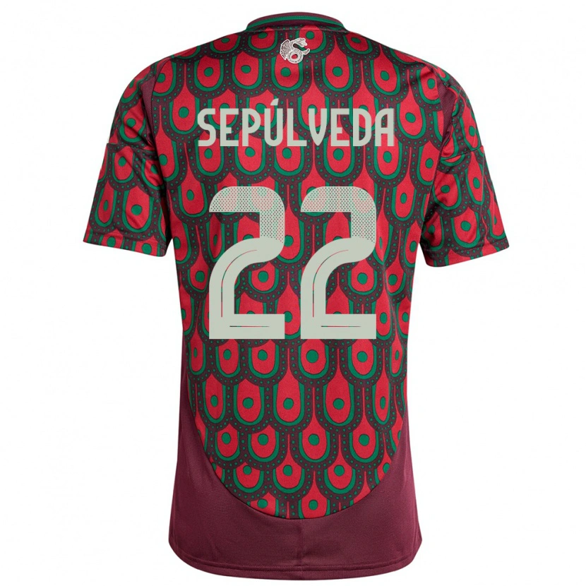 Danxen Women Mexico Ángel Sepúlveda #22 Maroon Home Jersey 24-26 T-Shirt