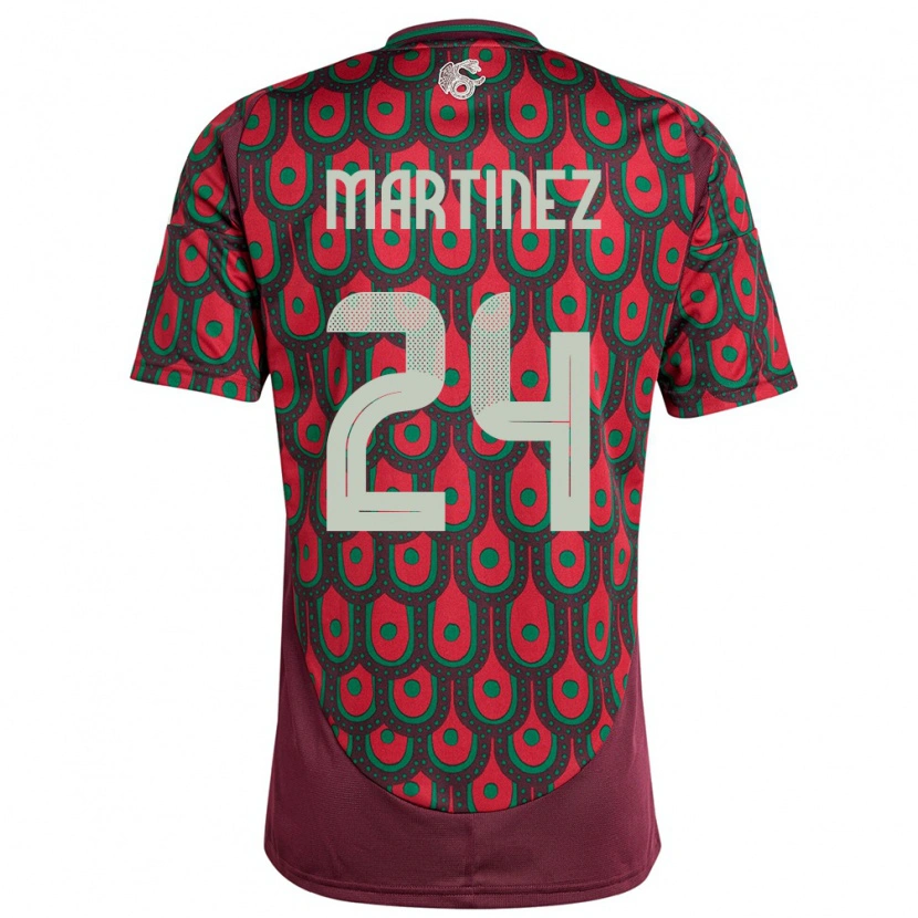 Danxen Women Mexico Guillermo Martínez #24 Maroon Home Jersey 24-26 T-Shirt