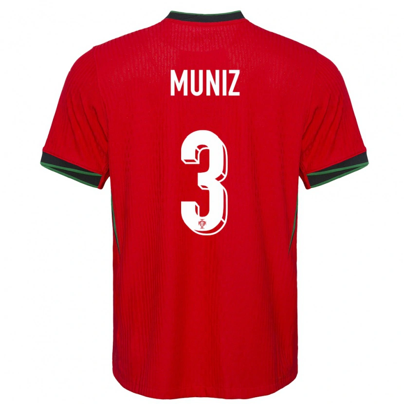 Danxen Women Portugal João Muniz #3 Red Home Jersey 24-26 T-Shirt