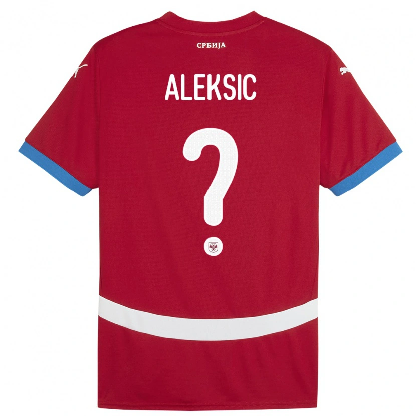 Danxen Women Serbia Milan Aleksic #0 Red Home Jersey 24-26 T-Shirt