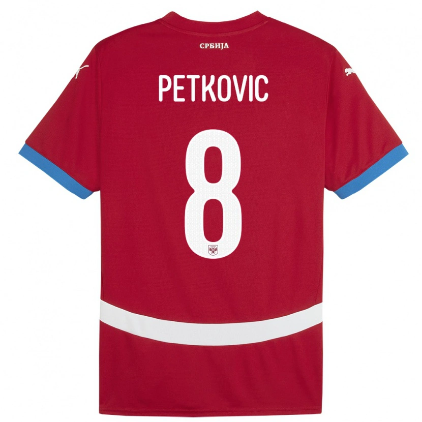 Danxen Women Serbia Mihajlo Petkovic #8 Red Home Jersey 24-26 T-Shirt