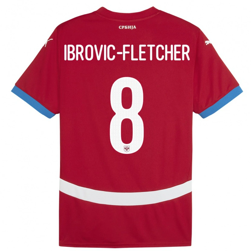 Danxen Women Serbia Edward Ibrovic-Fletcher #8 Red Home Jersey 24-26 T-Shirt