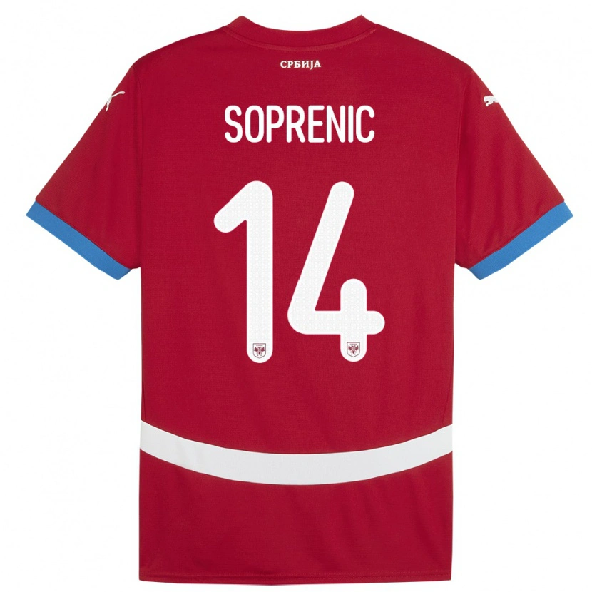 Danxen Women Serbia Milos Soprenic #14 Red Home Jersey 24-26 T-Shirt