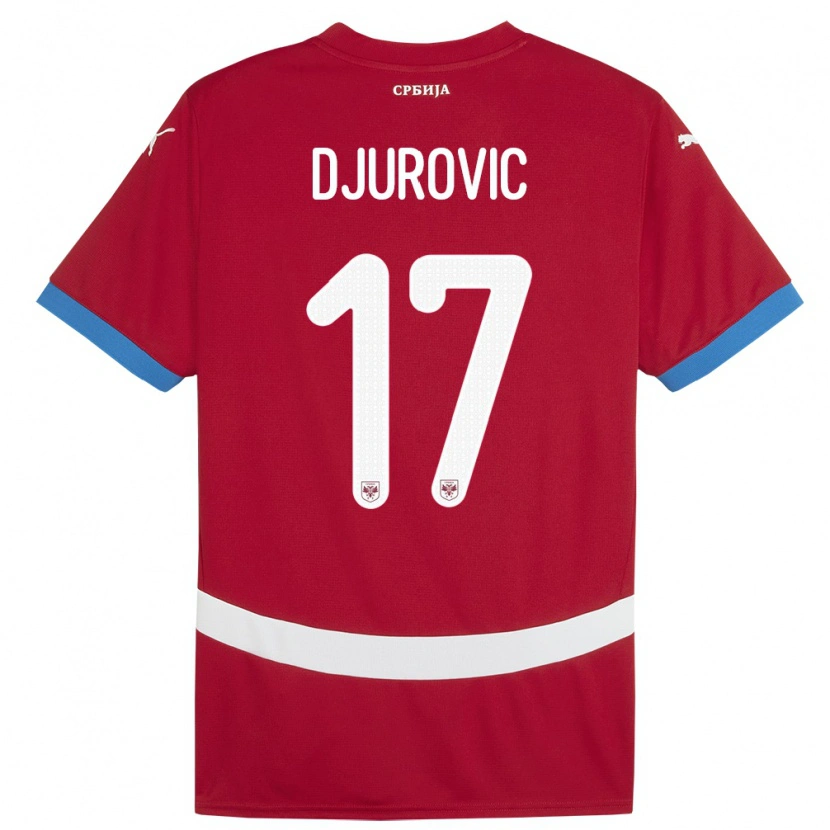 Danxen Women Serbia Stefan Djurovic #17 Red Home Jersey 24-26 T-Shirt