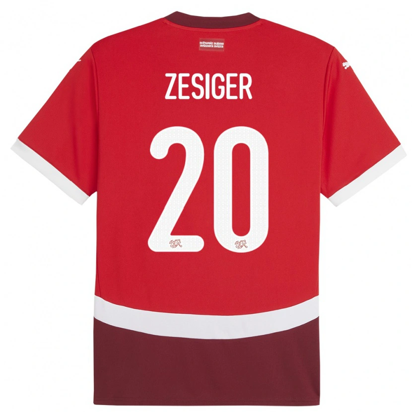 Danxen Women Switzerland Cédric Zesiger #20 Red Home Jersey 24-26 T-Shirt