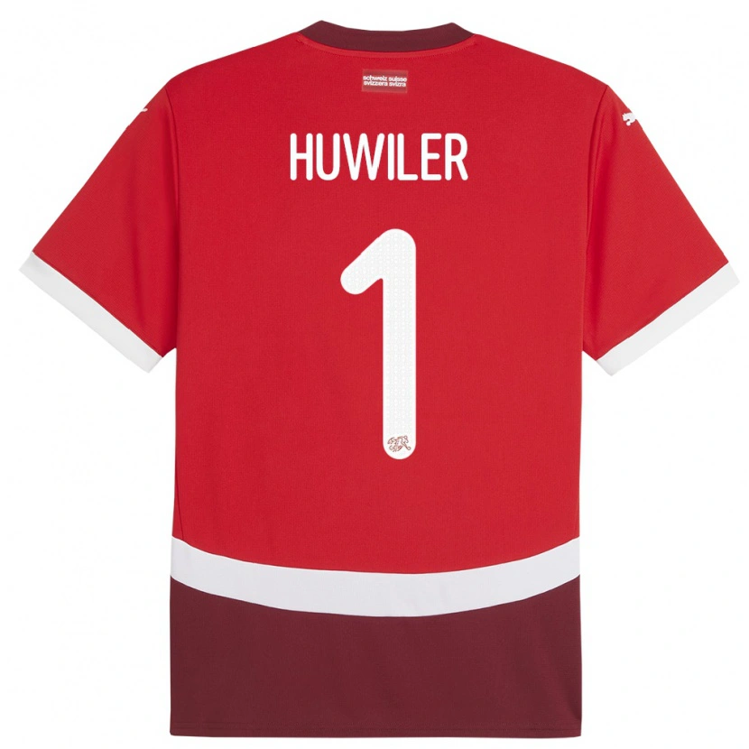 Danxen Women Switzerland Lionel Huwiler #1 Red Home Jersey 24-26 T-Shirt