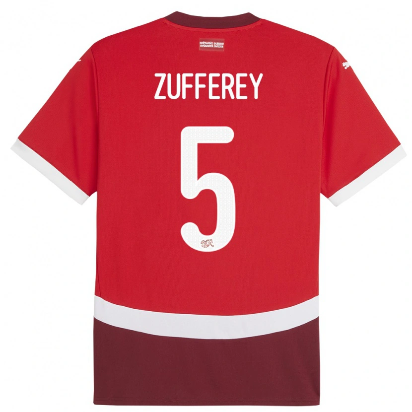 Danxen Women Switzerland Gil Zufferey #5 Red Home Jersey 24-26 T-Shirt