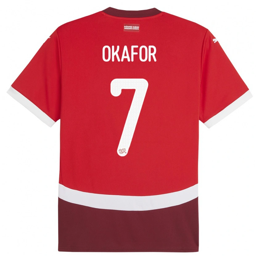 Danxen Women Switzerland Tobias Okafor #7 Red Home Jersey 24-26 T-Shirt