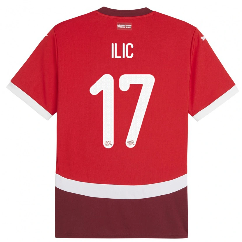 Danxen Women Switzerland Adam Ilic #17 Red Home Jersey 24-26 T-Shirt