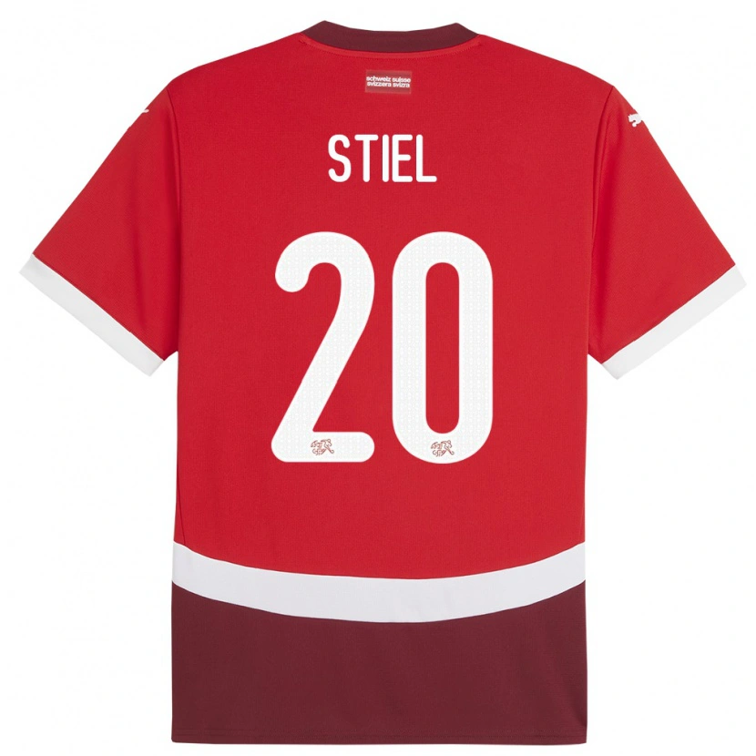 Danxen Women Switzerland Jill Stiel #20 Red Home Jersey 24-26 T-Shirt