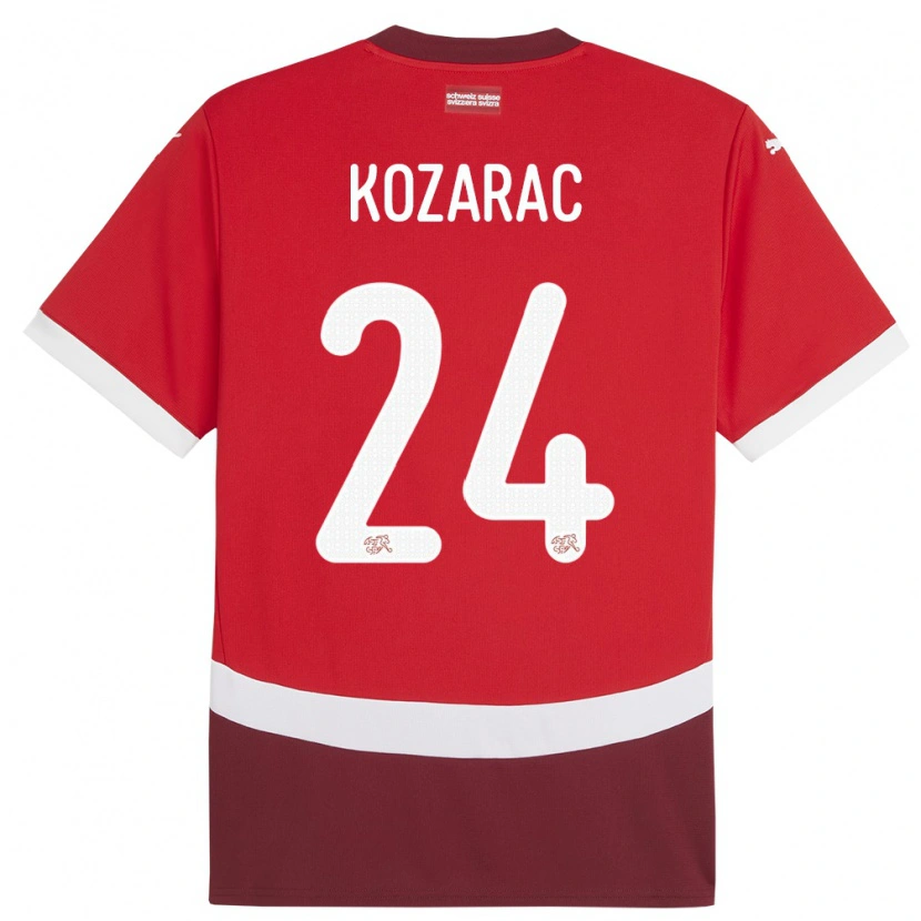 Danxen Women Switzerland Haris Kozarac #24 Red Home Jersey 24-26 T-Shirt