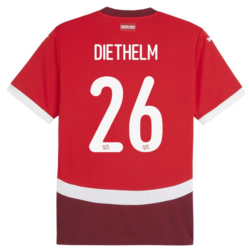 Danxen Women Switzerland Thierry Diethelm #26 Red Home Jersey 24-26 T-Shirt