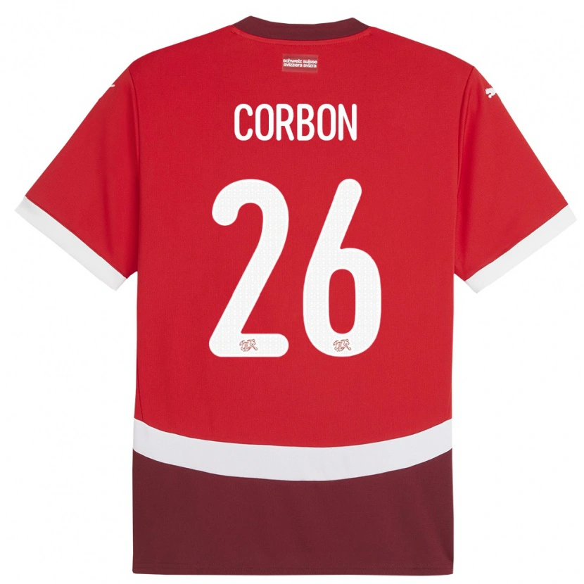 Danxen Women Switzerland Max Corbon #26 Red Home Jersey 24-26 T-Shirt