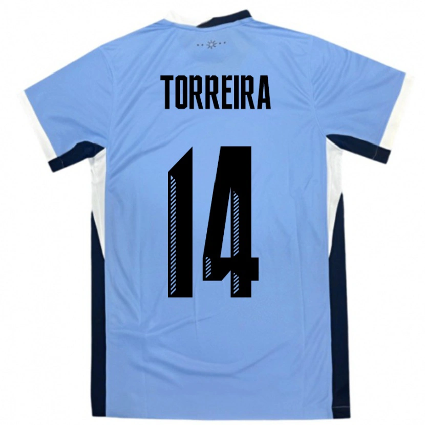 Danxen Women Uruguay Lucas Torreira #14 White Black Home Jersey 24-26 T-Shirt