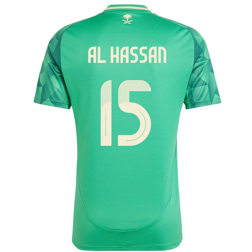 Danxen Women Saudi Arabia Ali Al Hassan #15 Green Home Jersey 24-26 T-Shirt