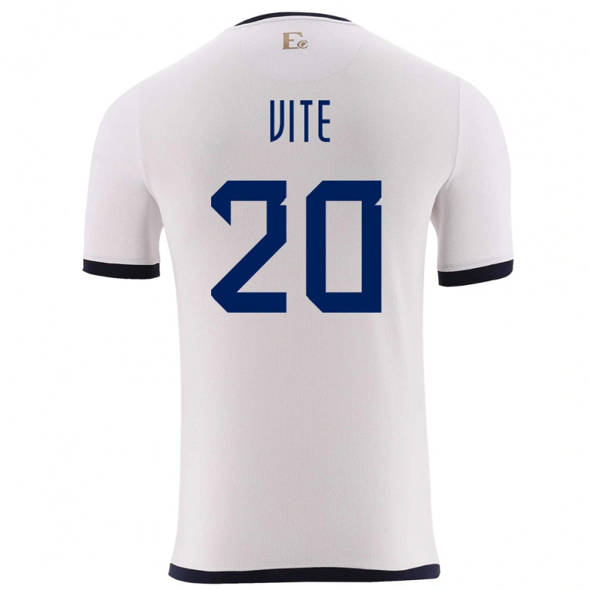 Danxen Women Ecuador Pedro Vite #20 White Away Jersey 24-26 T-Shirt