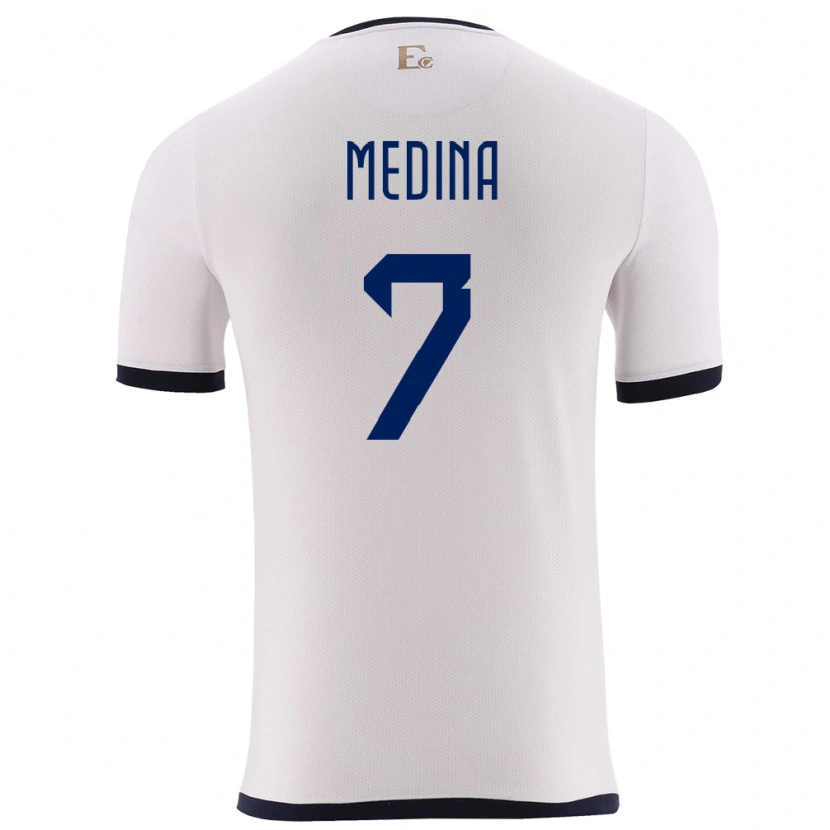 Danxen Women Ecuador Yaimar Medina #7 White Away Jersey 24-26 T-Shirt