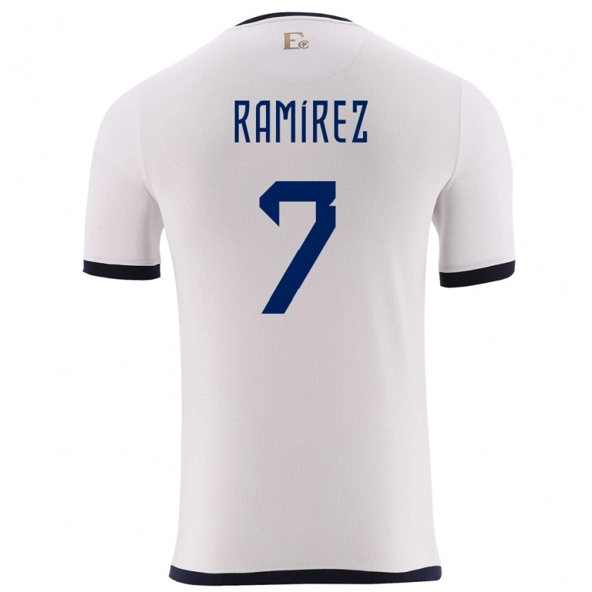 Danxen Women Ecuador Jalmar Ramírez #7 White Away Jersey 24-26 T-Shirt